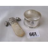 Heavy circular napkin ring Sheff. 1918 also another