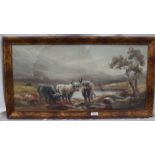 INDISTINCTLY SIGNED – Highland cattle by Loch 11 X 24