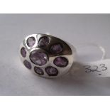 A chunky stone set silver ring 21g