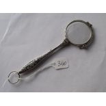 A silver & Niello Lorgnette 14cm long