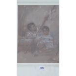 JOHN HAYTER 1832 – Two children with a flagpole 14 x 10 ½ Signed and dated and inscribed