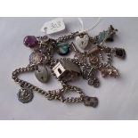 Two silver charm bracelets 61g