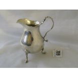 Pear shaped cream jug, card cut rim over pad feet 3.5” over handle Birm. 1939 By JD&S 100g