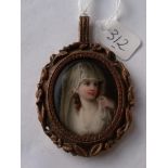 A German portrait miniature pendant