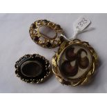 Three antique memorial brooches