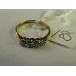 An antique 18ct diamond five stone ring approx size 'M'