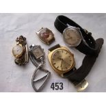 A bag containing vintage wrist watches