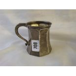 Capstan shape mug 4” over handle Birm. 1924 By SB Ltd 130g