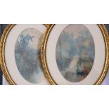 WILLIAM WIDGERY 1874 – Woodland waterfalls 11 ½ x 17 A pair of ovals. Signed and dated