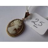 9ct cameo pendant