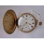 Gents Waltham gilt hunter pocket watch