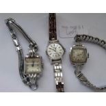 Longines ladies stainless steel wrist watch and 2 others