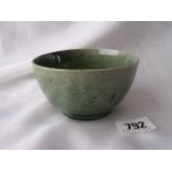 Small green bowl hemispherical 4” dia