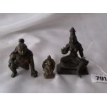 Three small antique Eastern bronzes