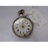 Ladies silver fob watch