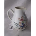 A Famlle rose jug enamelled with figures 4” high