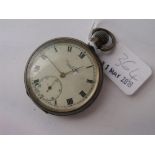 Gents silver cased pocket watch by Cross