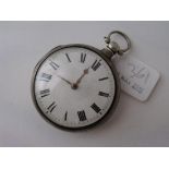 Pair cased silver pocket watch