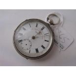 Gents silver cased pocket watch by Graves