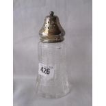 Cut glass sugar caster with lift-off cover Sheff 1933 by JD&S