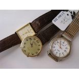 Accurist rectangular metal cased gents wrist watch and 2 others