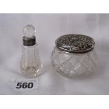 Small salts jar and a dressing table jar