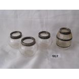 Group of four mounted jars – largest 2.5” high