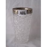 Victorian cut glass tapering vase 6” high Lon 1894 by WH