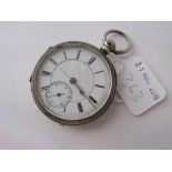 Gents silver pocket watch Yabsley