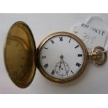 Gilt metal gents hunter pocket watch