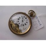 Brass cased eight day gents pocket watch