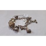 Silver charm bracelet 34g