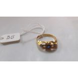 Antique18ct gold sapphire & diamond fancy half hoop ring hallmarked for Birmingham 1914 approx