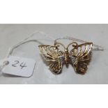 9ct diamond set butterfly brooch 4.6g