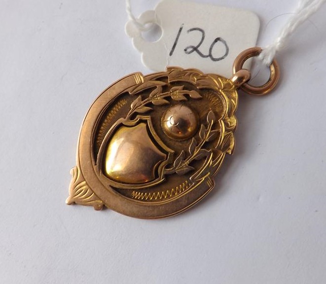 Antique 9ct fob/medal 7.5g