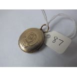 19thc back & front small locket with hair panel to interior