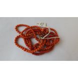Three coral bead necklaces