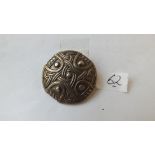 A circular silver Celtic style brooch 15.5g