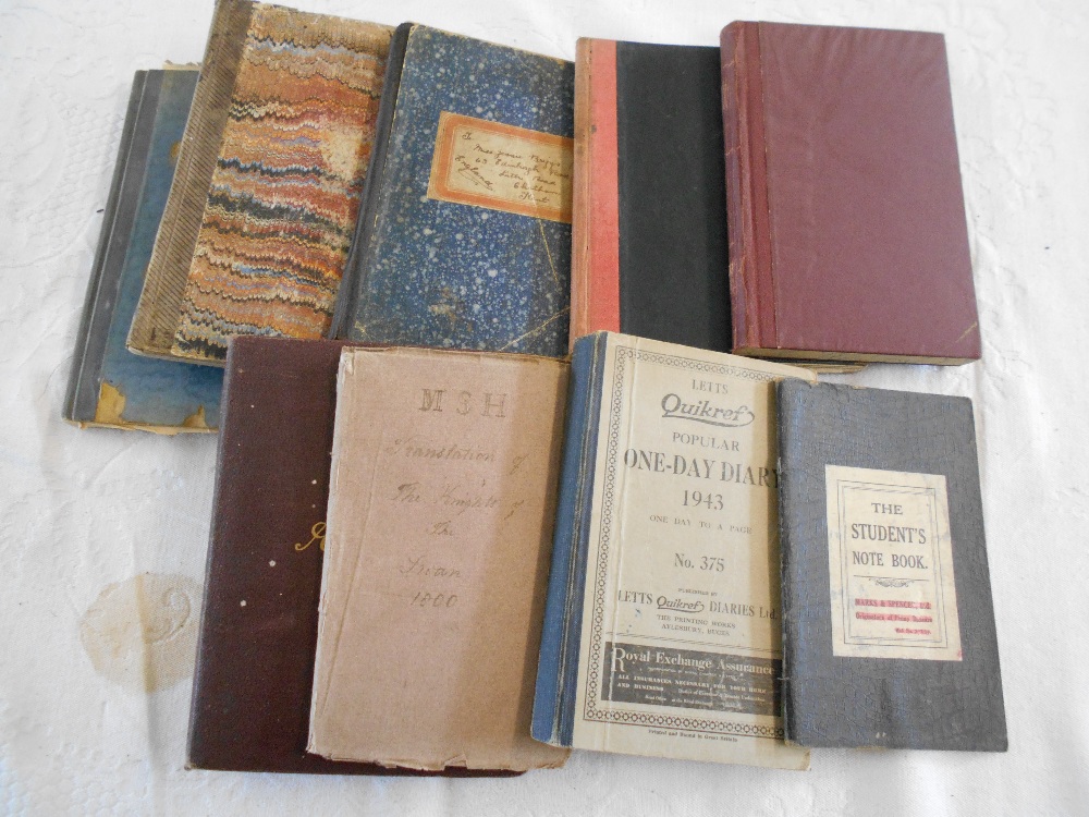 M/S DIARIES Etc. incl. Malta diary 1908/09 with refernces to SS Sardinia disaster, 2 diaries of