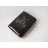 A small monogrammed tortoishell mounted purse approx 7cm long