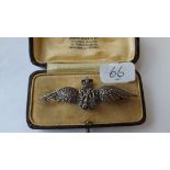 Silver and marcasite RAF brooch in fitted box