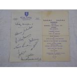 FOOTBALL AUTOGRAPHS 9 signatures of 1940's -1950's players all on sheet of hotel notepaper, 1951,