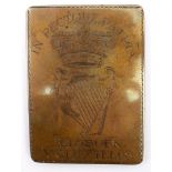 Lisburn Volunteers cross belt plate. A brass rectangular convex cross belt plate engraved to the