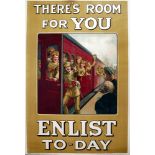 1914-1918 Recruiting poster, 'There's Room For You Too!'. A recruiting poster, British soldiers,