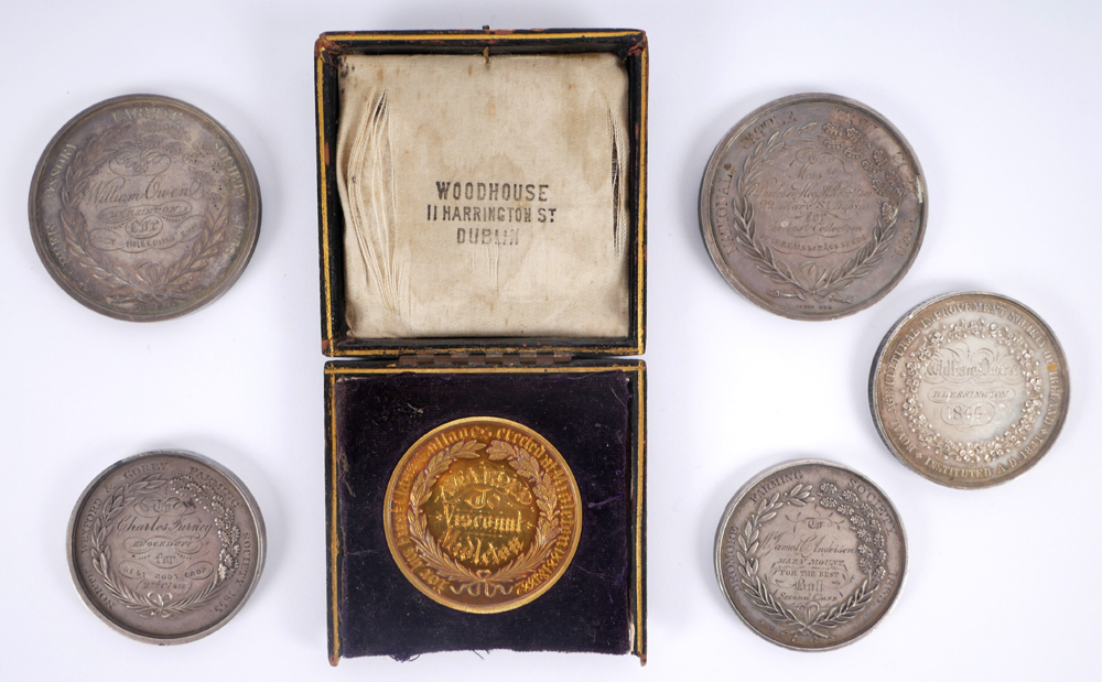 1845-1938 Agricultural medals by Woodhouse, Moore, Lizars and Parkes. Co. Longford Agricultural - Image 2 of 2