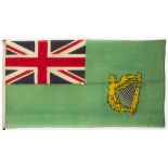 19th century, green ensign. A green flag, Union flag to the upper left corner, centred by a gold