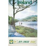 1960s Aer Lingus, Lakes of Killarney poster. Aer Lingus advertisement poster showing a view of