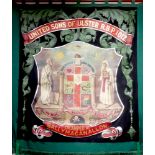 A Royal Black Preceptory marching banner. A large painted marching banner of the 'United Sons of