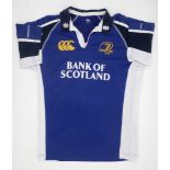 Rugby 2005-2006 Leinster Heineken Cup jersey, match-worn by substitute hooker. Leinster number 16