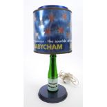 Babycham - The sparkle of happiness', advertising lamp. A promotional table lamp, the stem in the